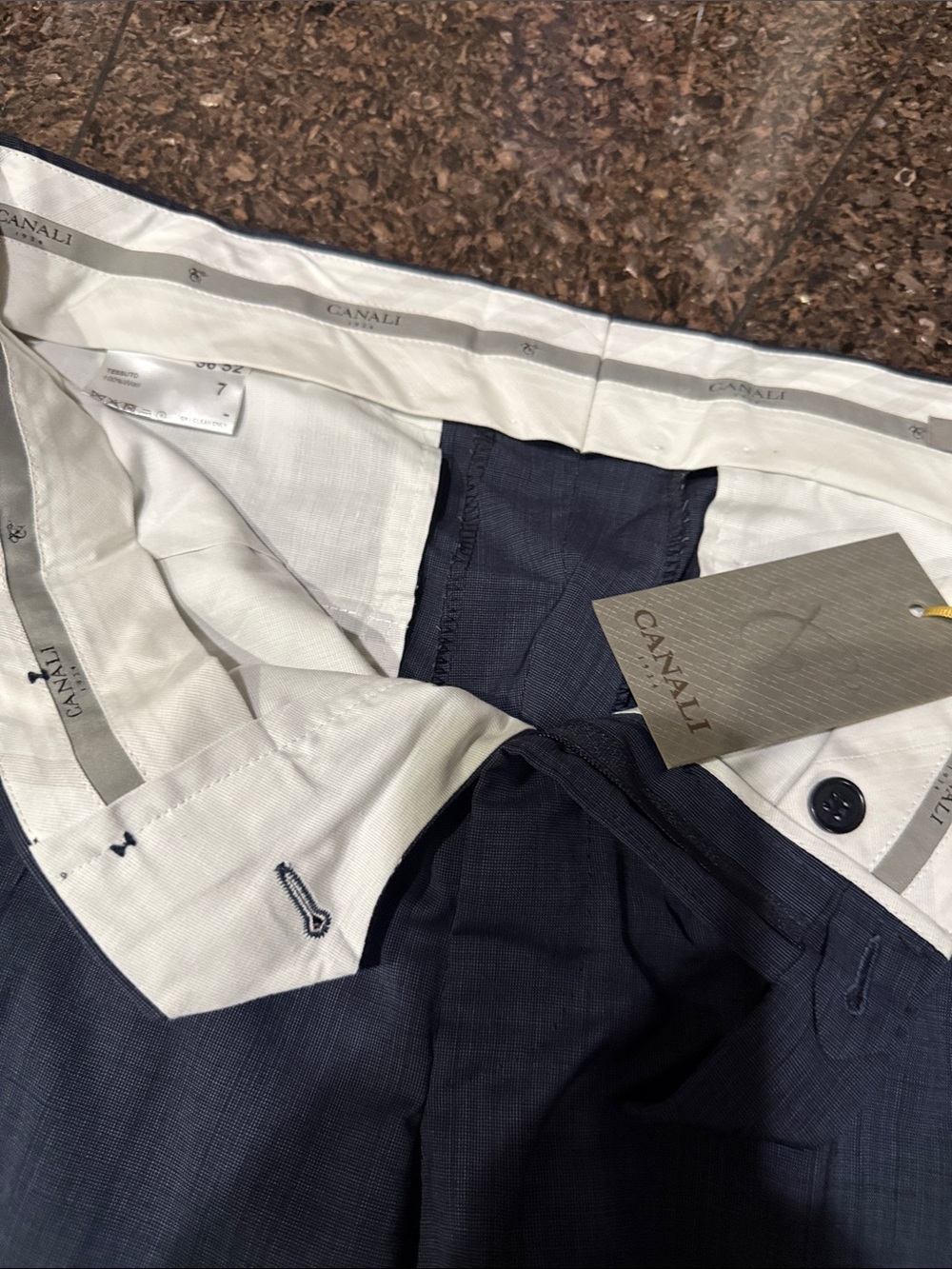 Canali Men's Dark Navy Dress Trousers